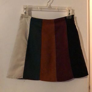 Colored suede skirt